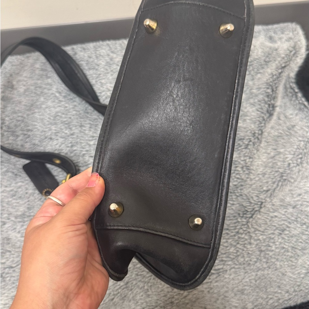 Coach Black Leather Crossbody Bag vintage - Picture 6 of 10